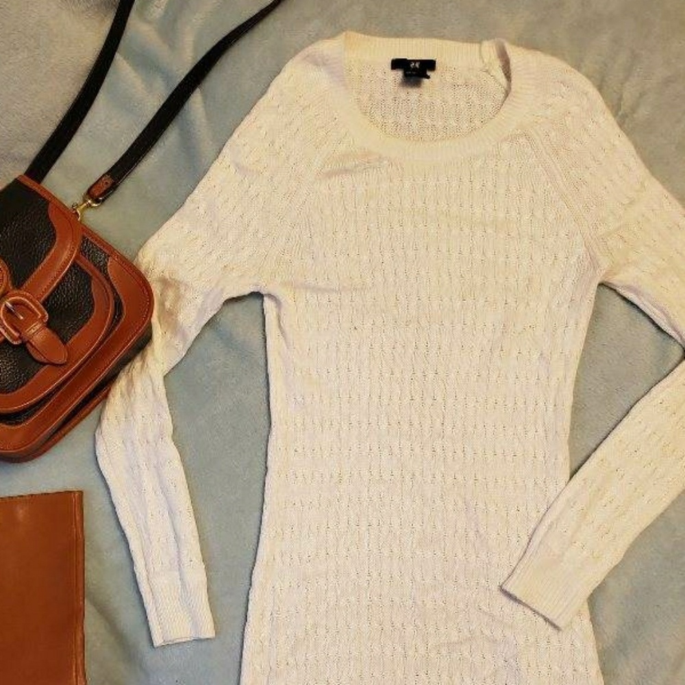 H&M White Sweater Dress NWOT